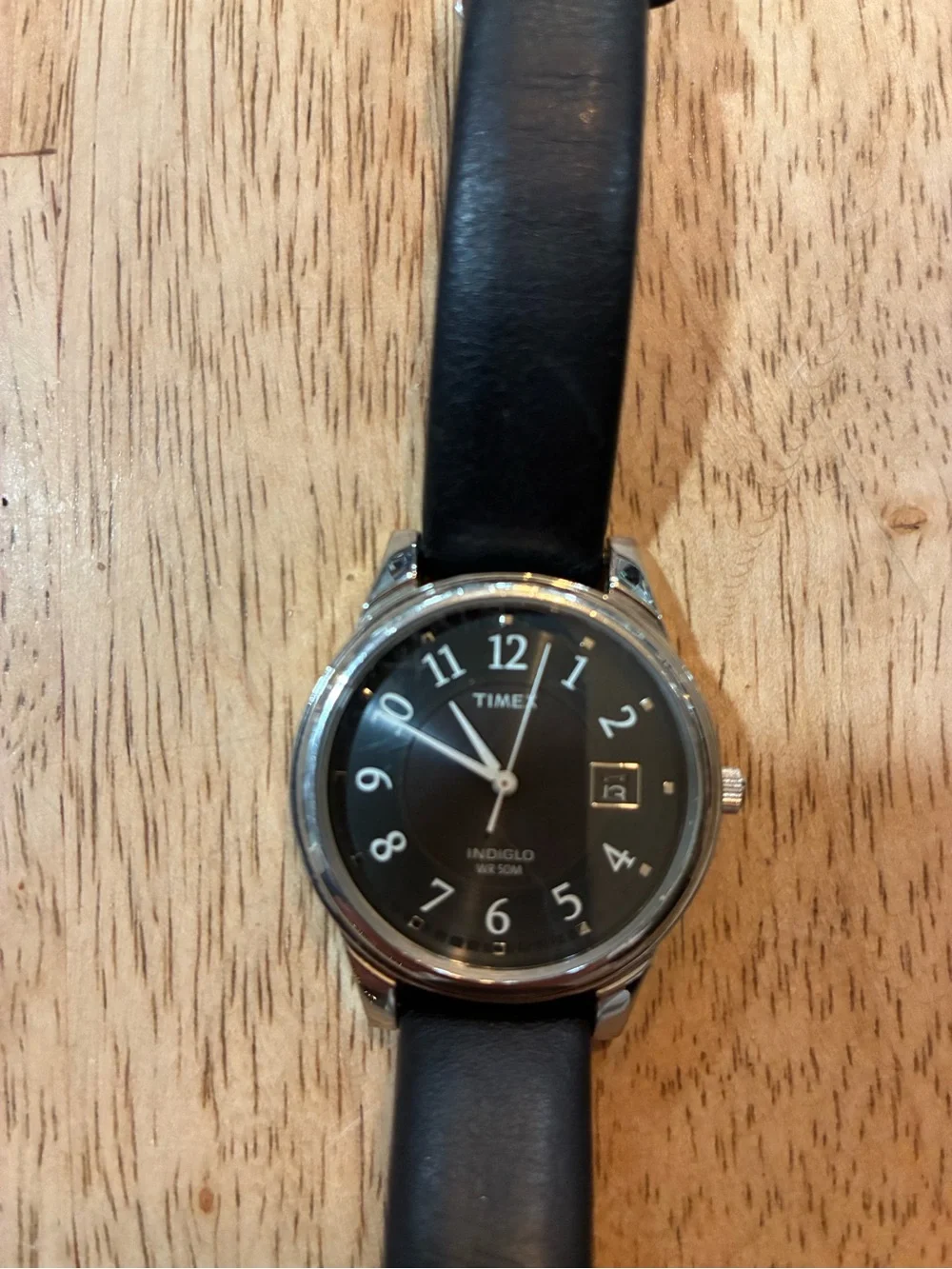 Timex Porter Street Indiglo Mens Watch 35mm Black Dial Date Leather New Battery